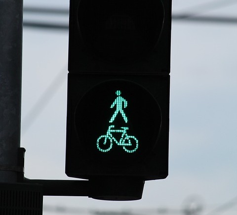 Ampel, Fußgänger, Fahrrad, grün, Straße, Auto, Symbol