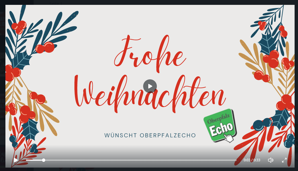 Frohe Weihnachten Video Oberpfalzecho 2020