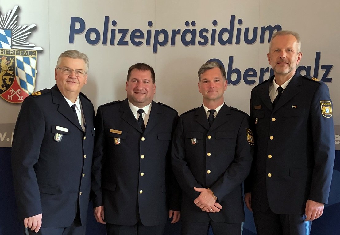 Führungswechsel Polizei Waldsassen Gerold Mahlmeister Markus Damm Roland Heldwein Johannes Schöninger