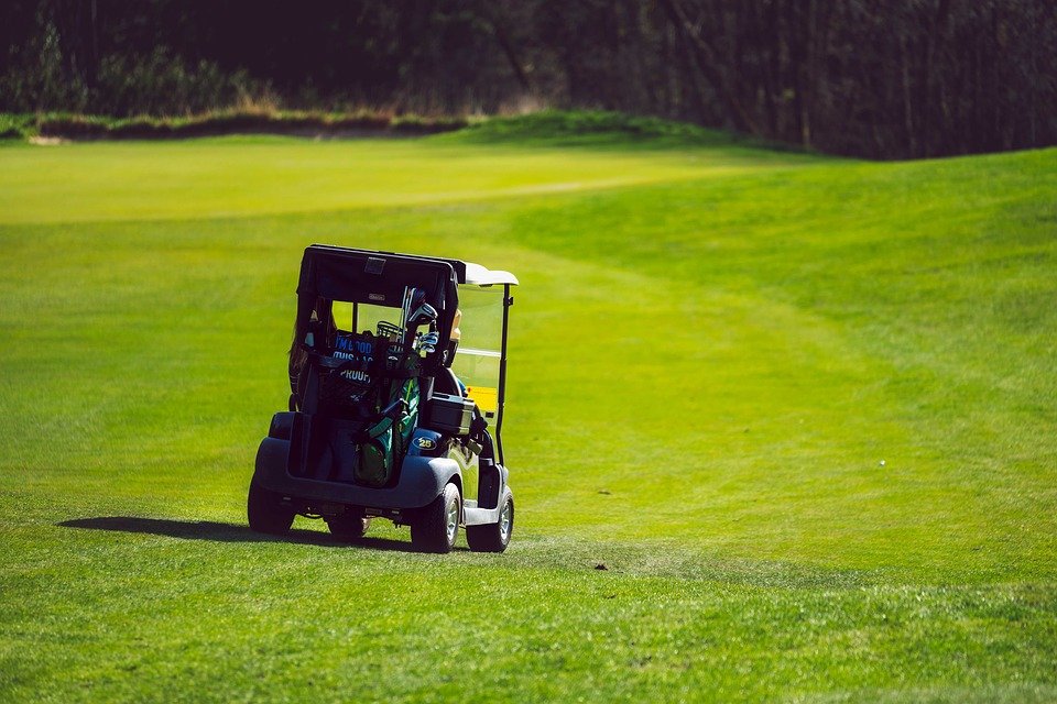 Golf Cart Symbol Symbolbild Golf spielen Golfplatz Caddy