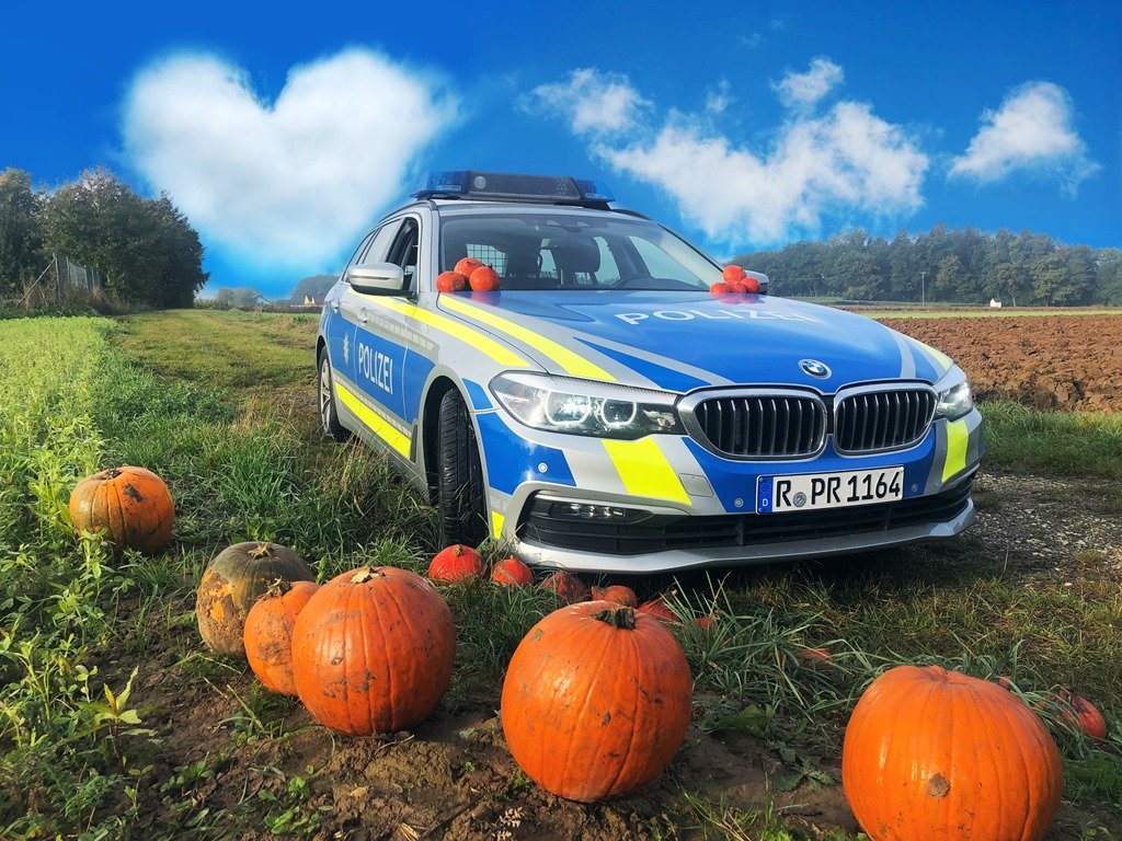 Halloween 2020 Kürbis Polizei Symbol symbolbild