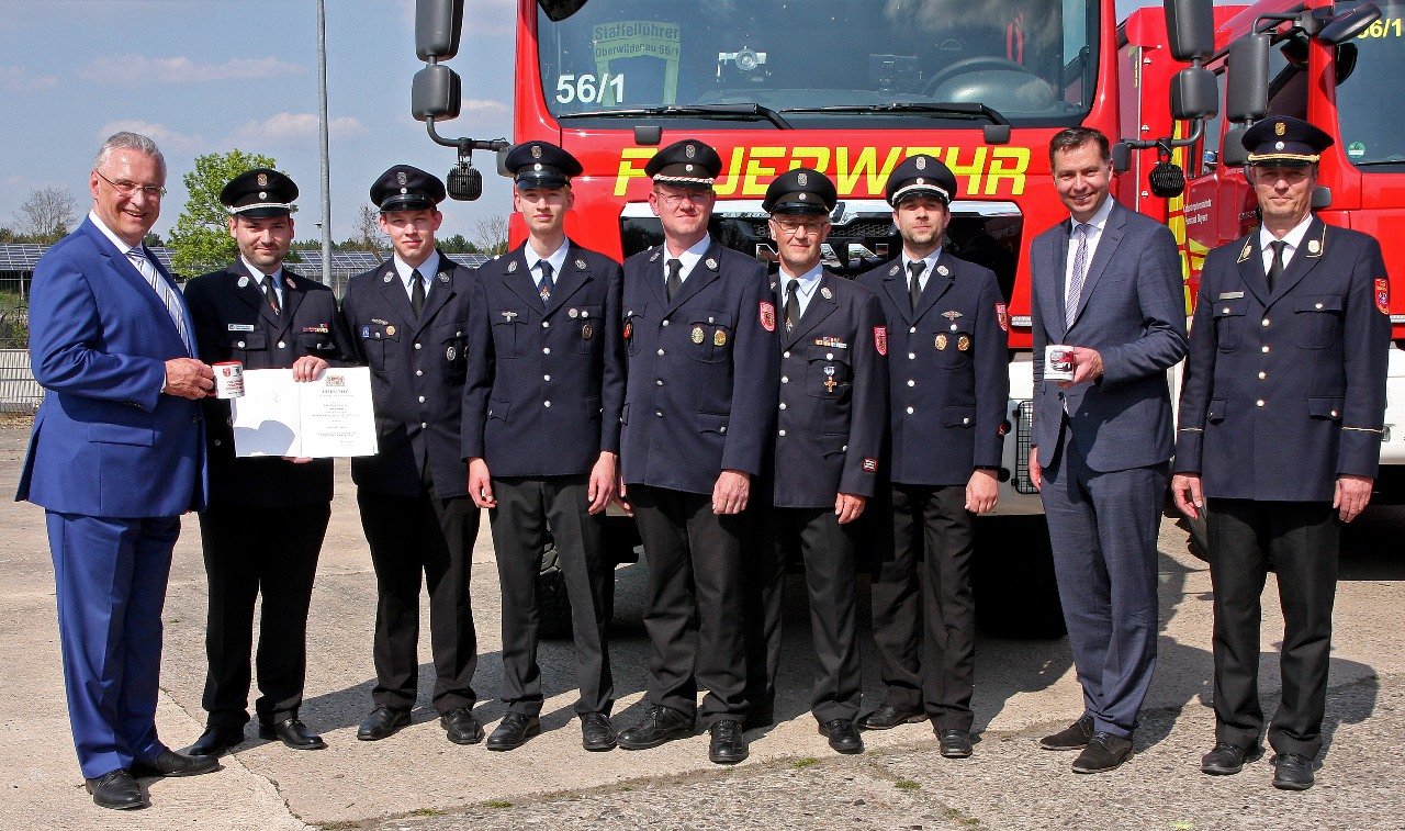 Innenminister Joachim Hermann Fahrzeug Feuerwehr Oberwildenau