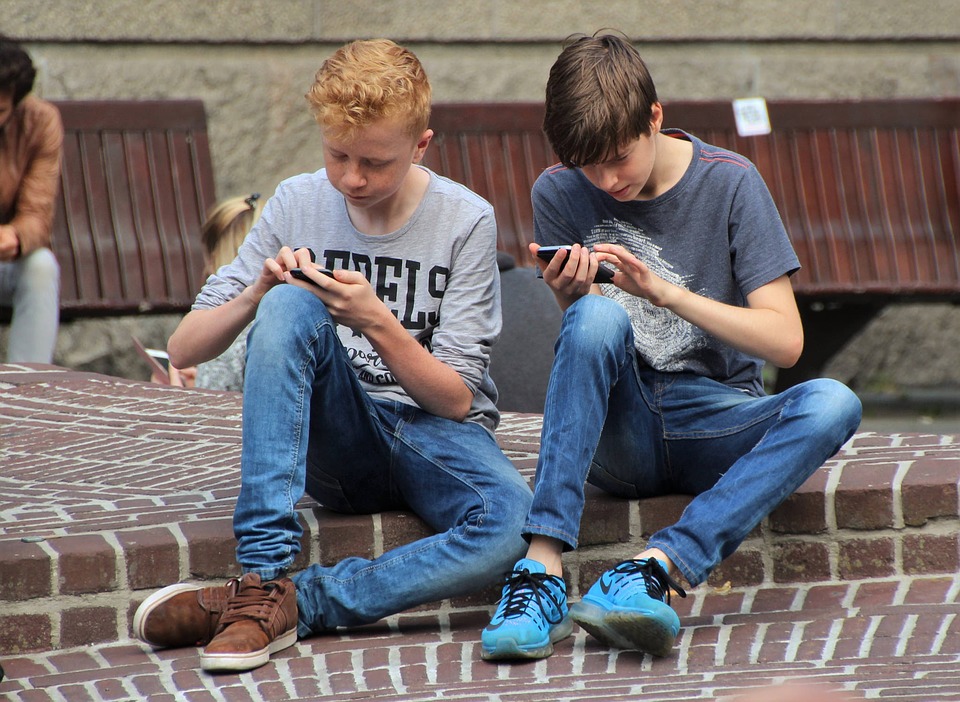 Jugendliche, Medien, Handy, Telefon, Jungs