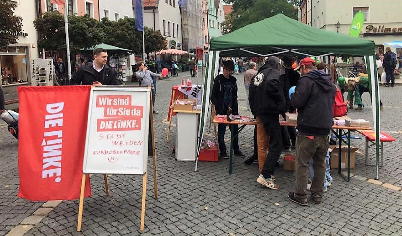 Linke Weiden Wahlkampf Auftakt Fußgängerzone