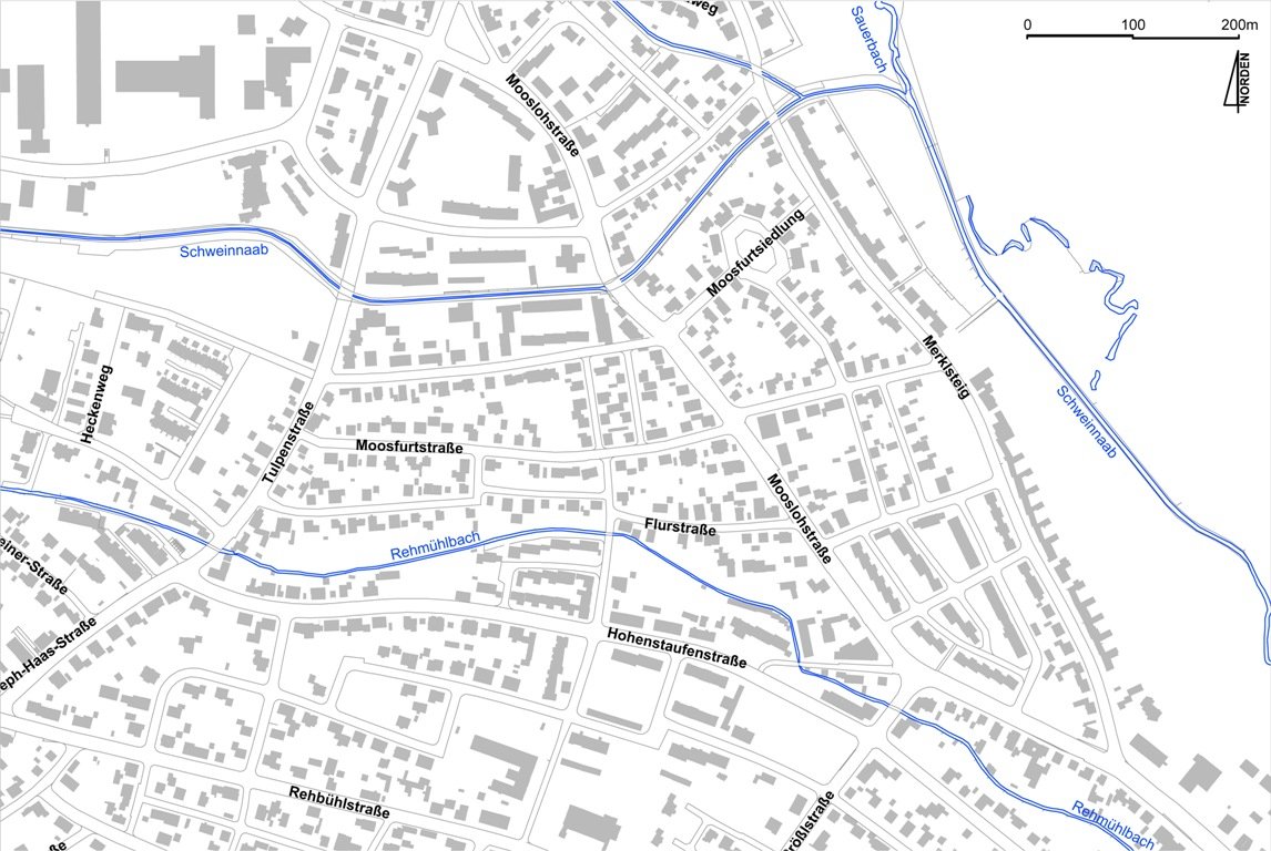 Mooslohe Straße Stadtteil Karte Weiden