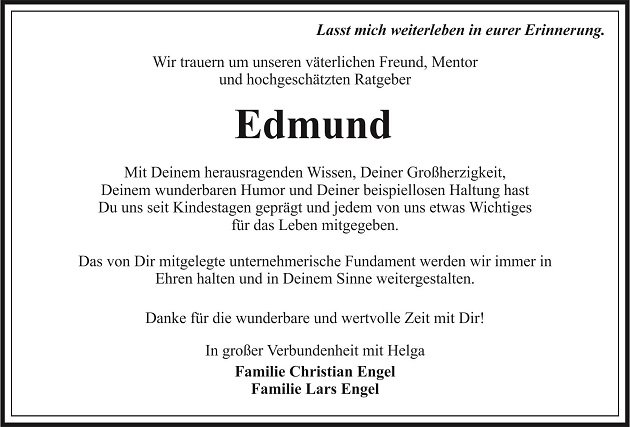 Nachruf Edmund Bradatsch Weiden Christian und Lars Engel