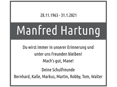 Nachruf Manfred Hartung Weiden 400x300