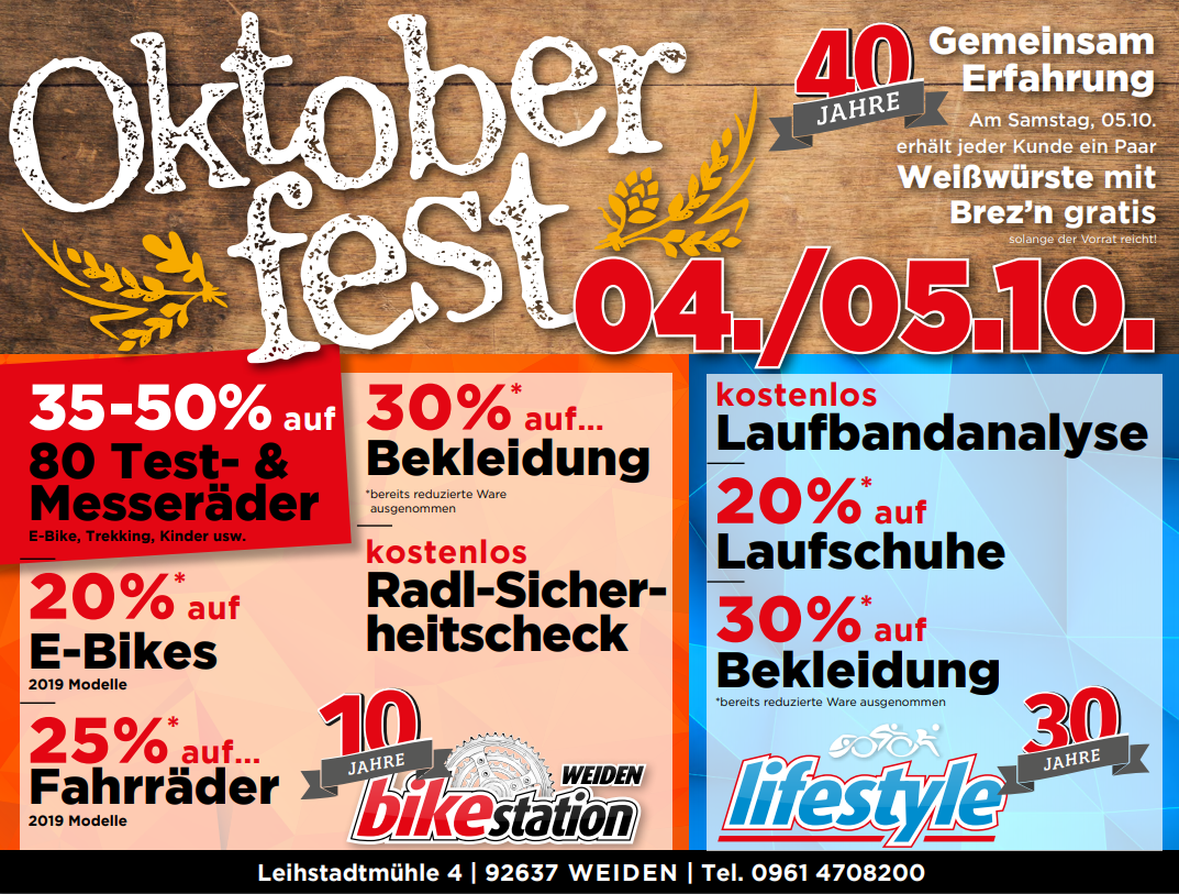 Oktoberfest Jubiläum Bike Station Weiden Lifestyle Weiden Angebote Aktionen