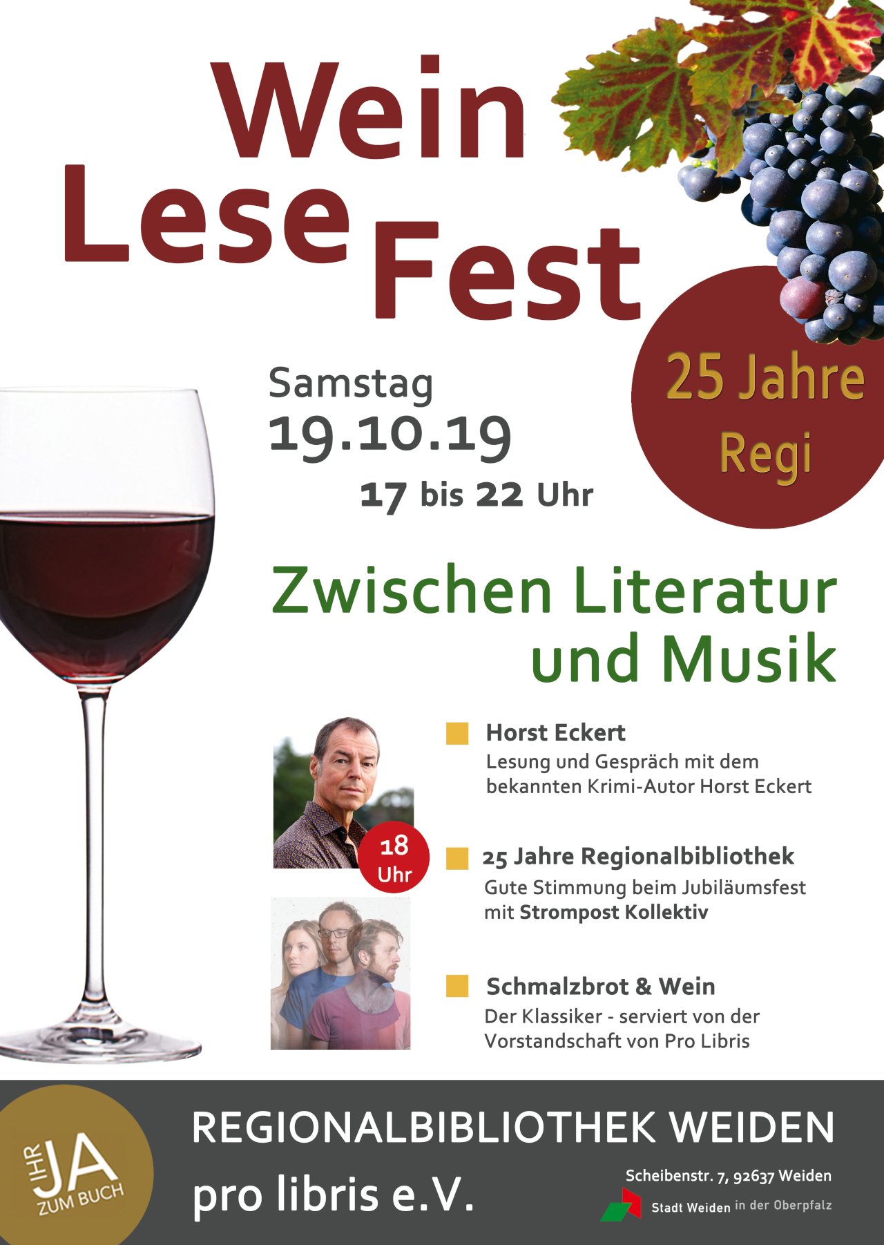 Wein Lese fest Regionalbibliothek Weiden 2019