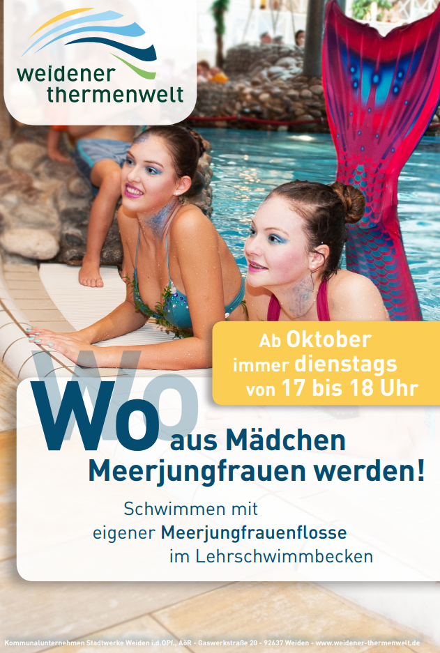 Stadtwerke Weiden Kurse Highlights Meerjungfrauen Schwimmen Oktober Bild Stadtwerke Weiden