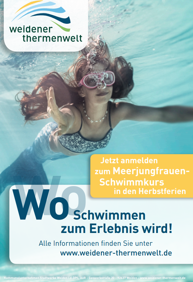 Stadtwerke Weiden Kurse Highlights Meerjungfrauen Schwimmkurs Schwimmen Herbstferien Bild Stadtwerke Weiden