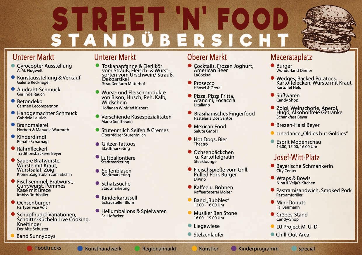 Standübersicht Street n Food festoval Weiden Stadtmarketing