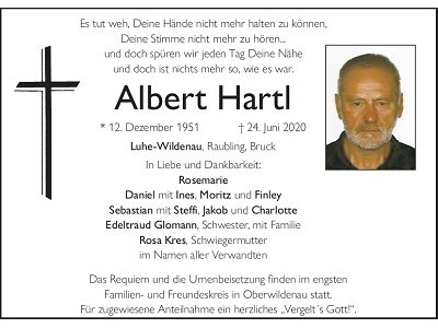 Traueranzeige Albert Hartl 400