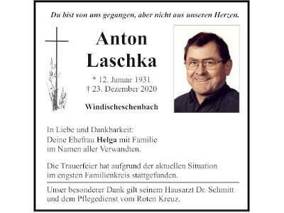 Traueranzeige Anton Laschka Windischeschenbach Beitragsbild