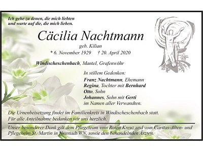 Traueranzeige Cäcilia Nachtmann 400