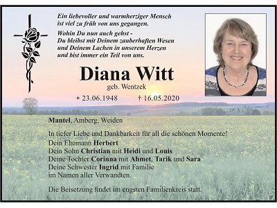 Traueranzeige Diana Witt 400