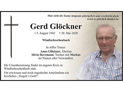 Traueranzeige Gerd Glöckner Windischeschenbach 400x300