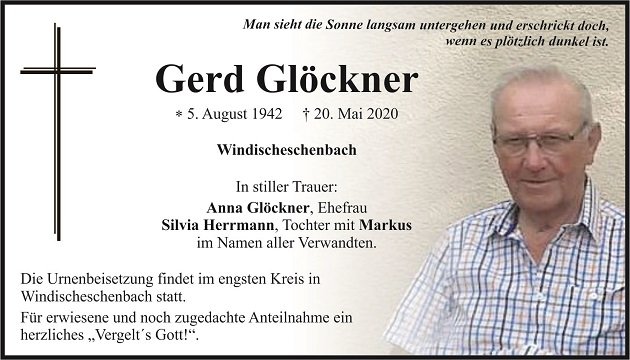 Traueranzeige Gerd Glöckner Windischeschenbach
