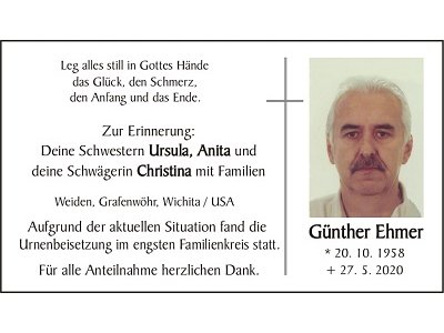 Traueranzeige Günther Ehmer 400