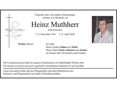 Traueranzeige Heinz Muthherr 400