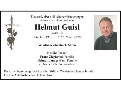 Traueranzeige Helmut Guisl 400