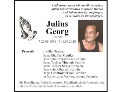 Traueranzeige Julius Georg, Pressath 400 300
