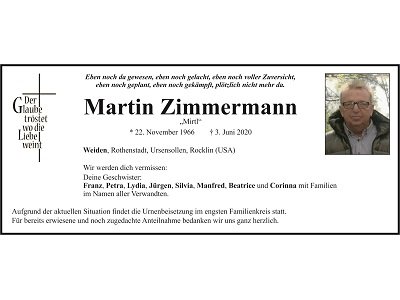 Traueranzeige Martin Zimmermann 400