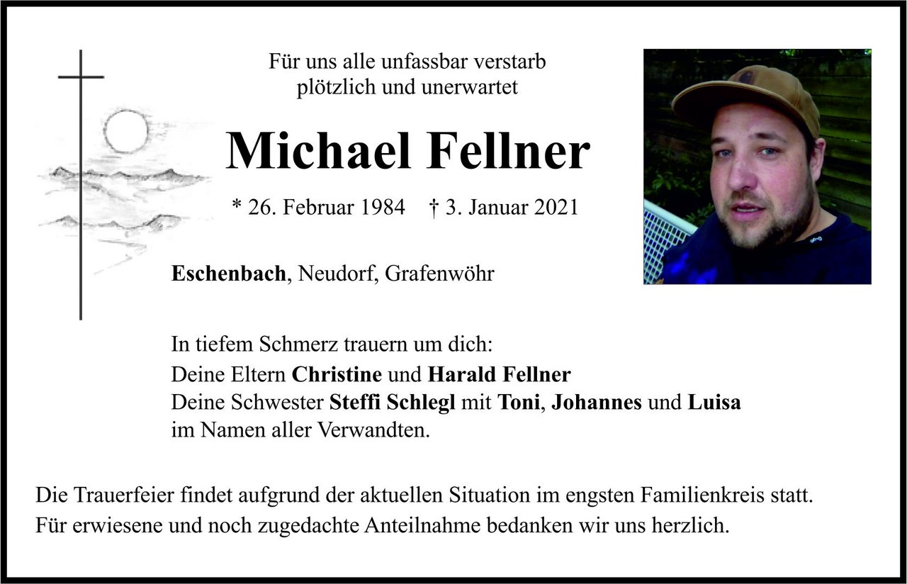 Traueranzeige Michael Fellner, Eschenbach