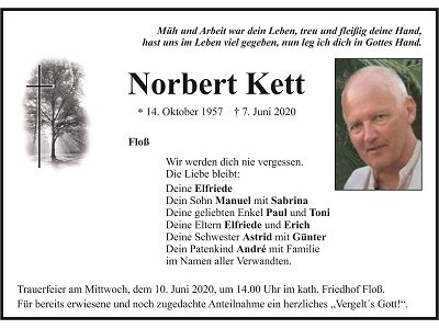Traueranzeige Norbert Kett 400