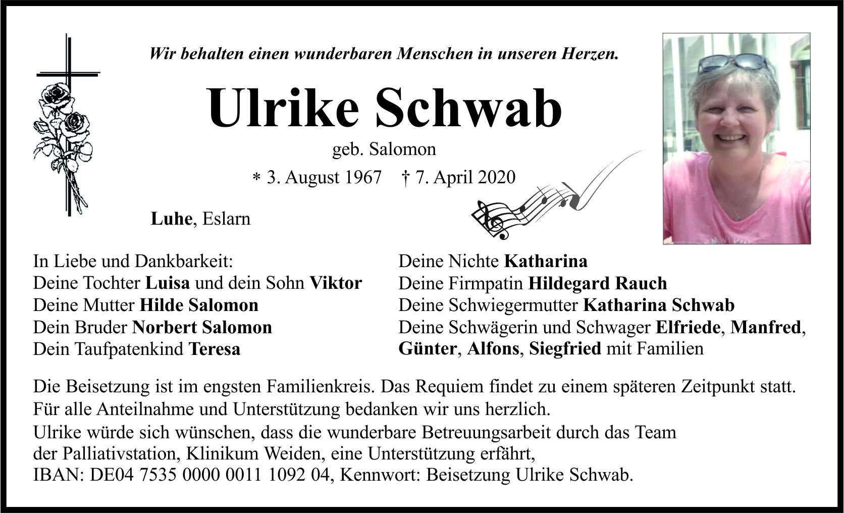 Traueranzeige Ulrike Schwab