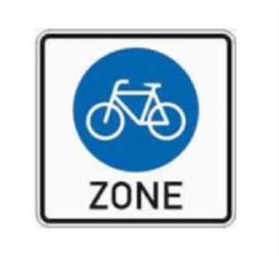 Verkehrsschild neue Regeln Fahrradfahrer Fahrradzone