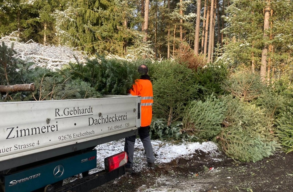 Weihnachtsbaum Christbaum entsorgen Aktion SC Eschenbach