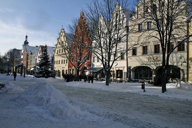 Weiden Unterer Markt Fußgängerzone Schnee