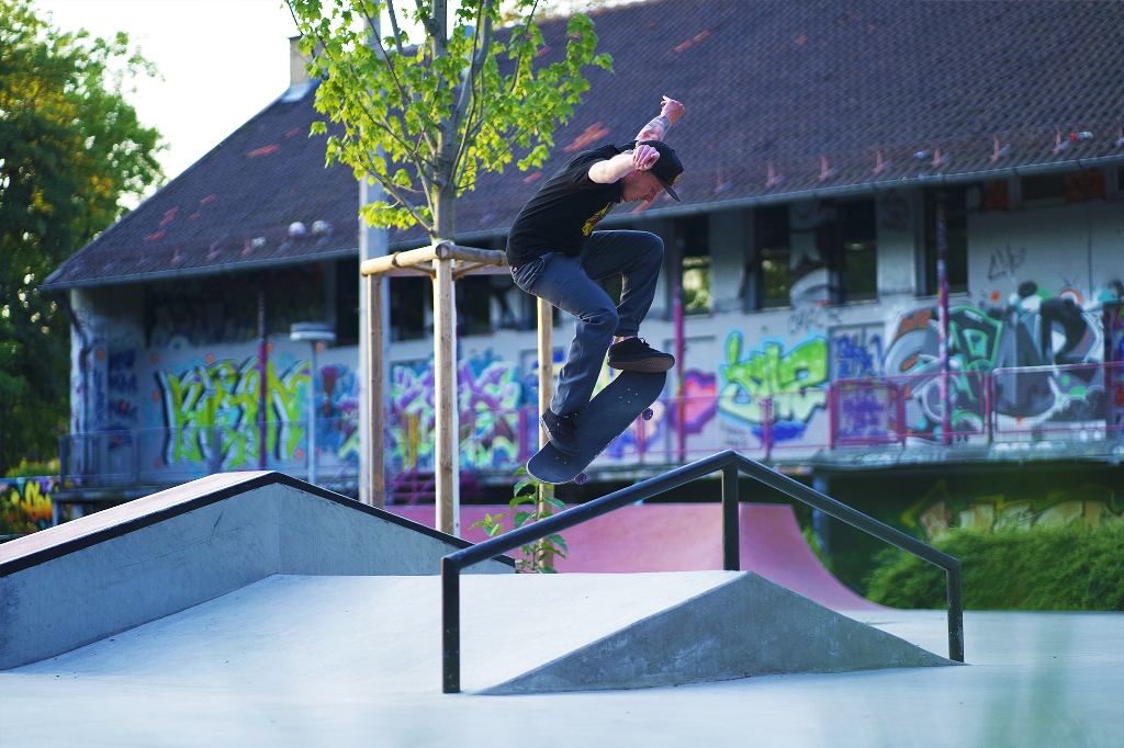 Andreas Stopfer im JUZ-Skatebpark. Bild: Tony Brown