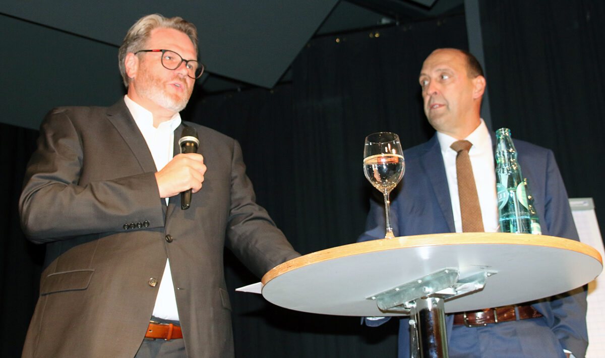 Die Organisatoren des Wirtschaftsforums 2022: Anton Braun (links) und Harald Gollwitzer. Bild: Jürgen Herda