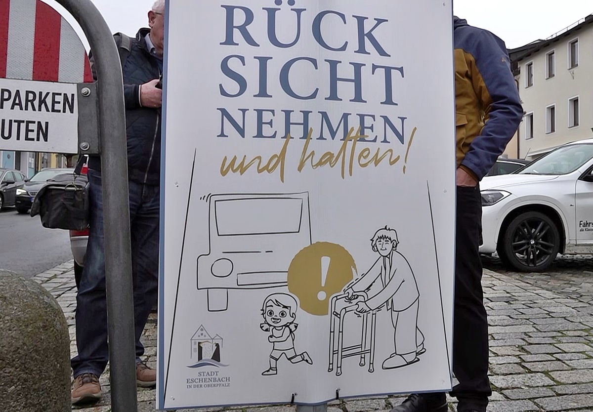 Aktion „Rücksicht nehmen und halten“ in Eschenbach. Foto: Jürgen Masching