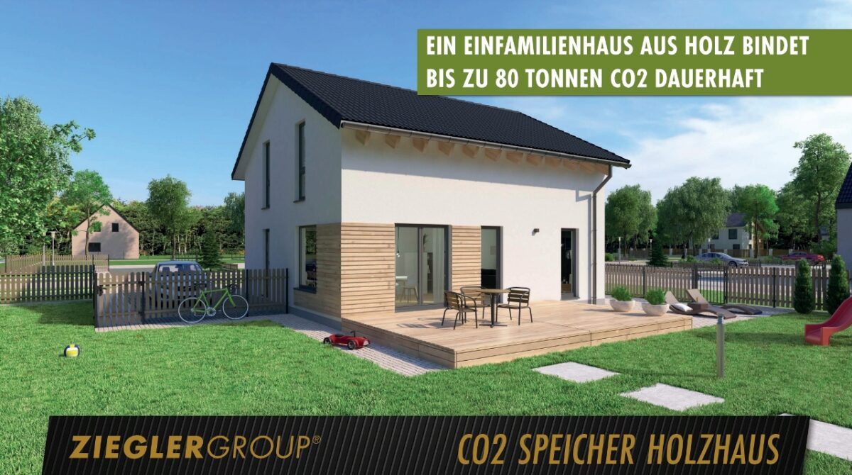 CO2-Speicher Holzhaus. Bild: Ziegler Group