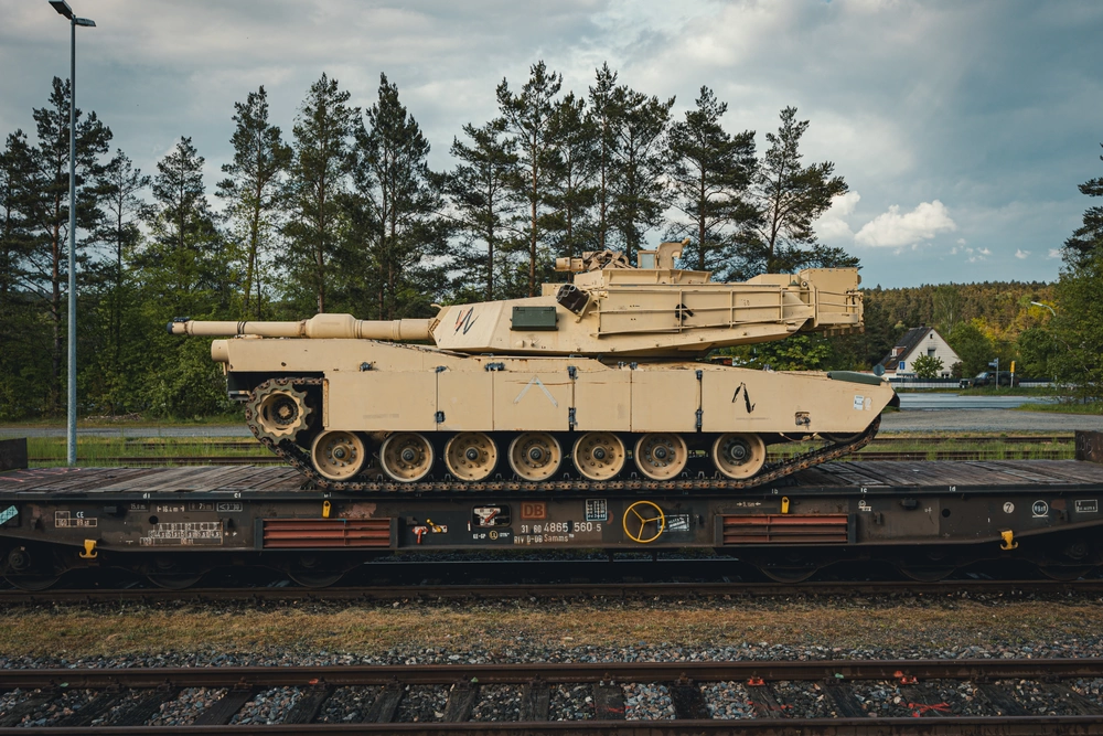Die US-Army hat jetzt erste Bilder von der Ankunft der Übungs-Kampfpanzer in Grafenwöhr zur Verfügung gestellt. Foto: US-Army