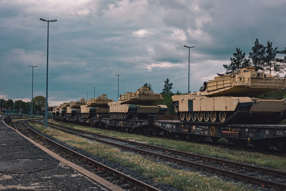 Die US-Army hat jetzt erste Bilder von der Ankunft der Übungs-Kampfpanzer in Grafenwöhr zur Verfügung gestellt. Foto: US -Army