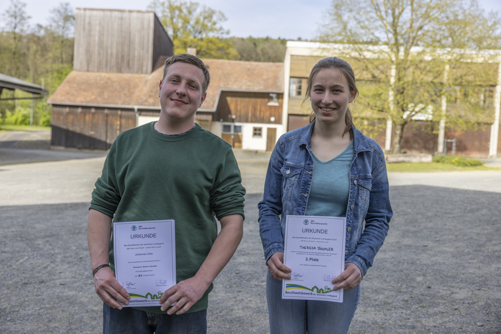 Der dritte Platz in der Prüfungsgruppe Landwirtschaft 2 ging an Theresa Bäumler und Johannes Götz. Foto: OberpfalzECHO/David Trott