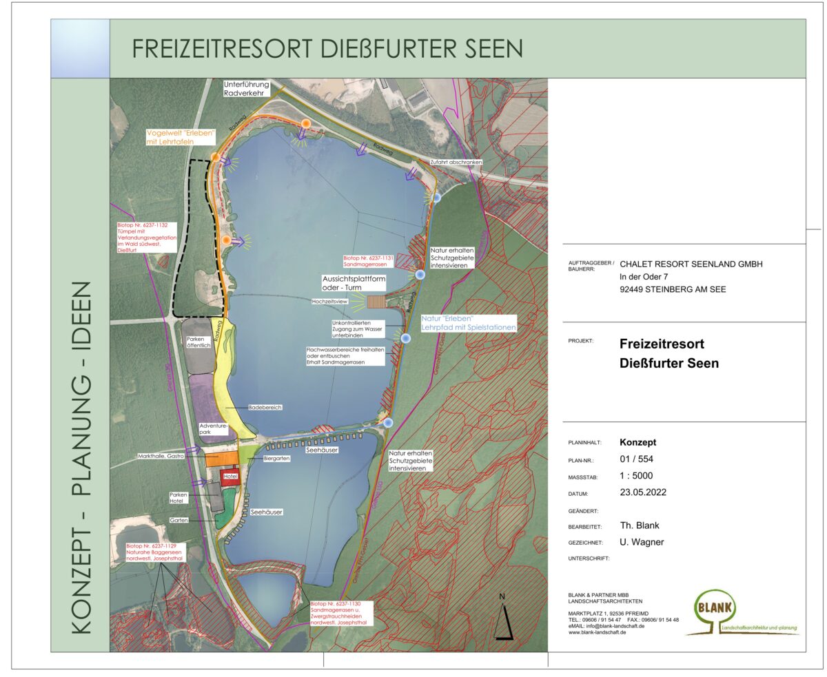 Tom Zeller (Erlebnisholzkugel Steinberg) hat ein Konzept für den Freizeitsee Dießfurt erstellt. Foto: Zeller