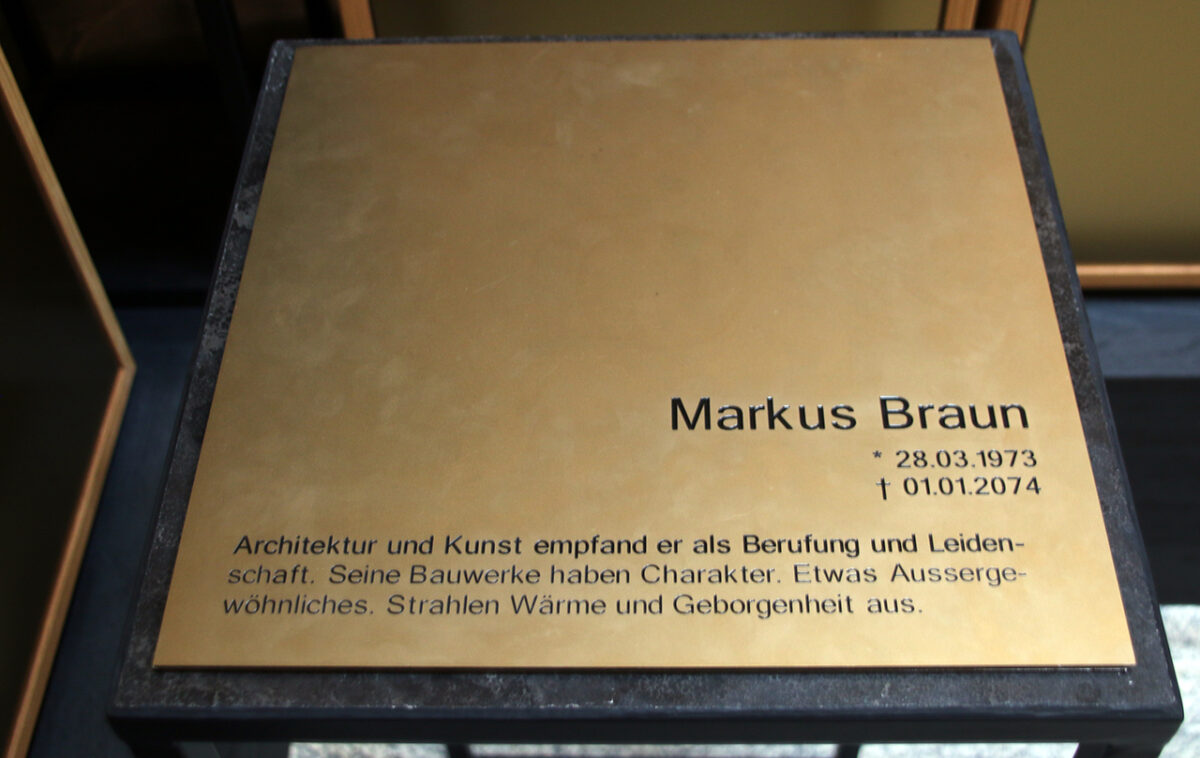 Markus Brauns Kolumbarium: So könnte die Inschrift aussehen. Foto: Jürgen Herda