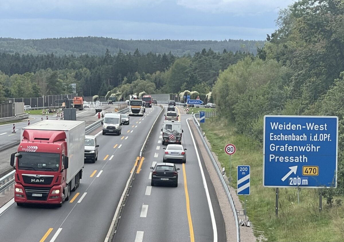 Baustelle Autobahn A93 Unfälle Verkehrspolizei