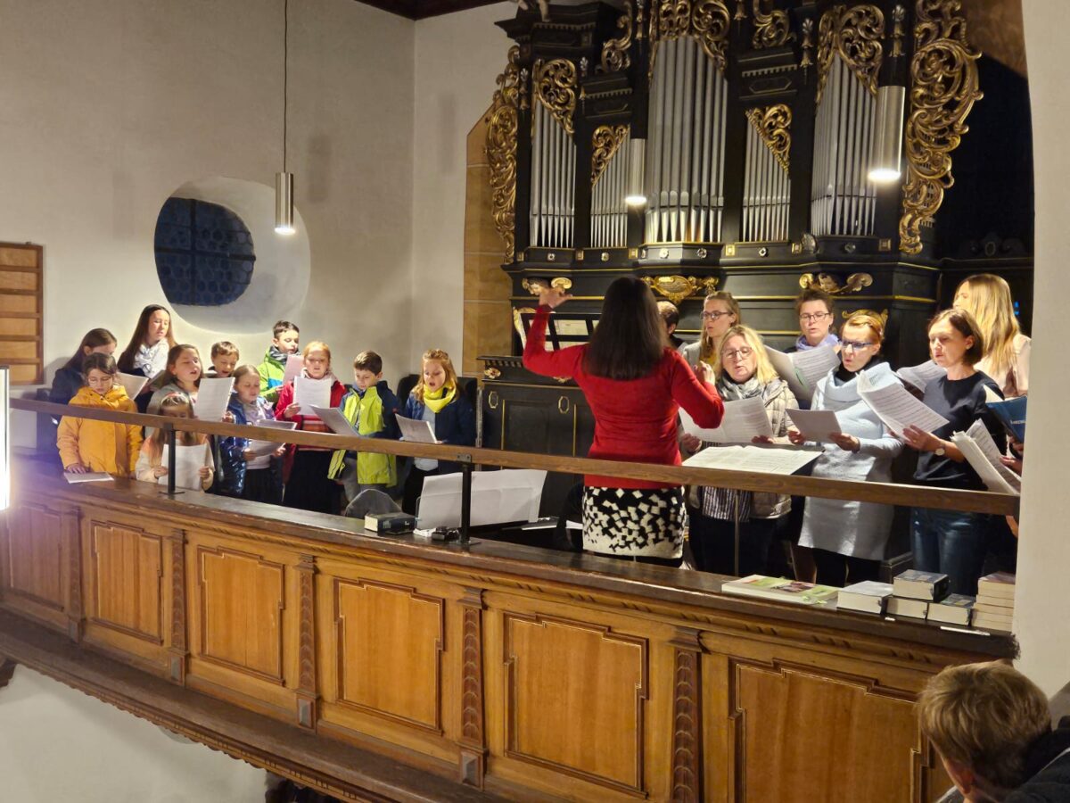 Der Singkreis unter der Leitung von Susanne Stark singt zum Jubiläum. Foto: Eva Seifried