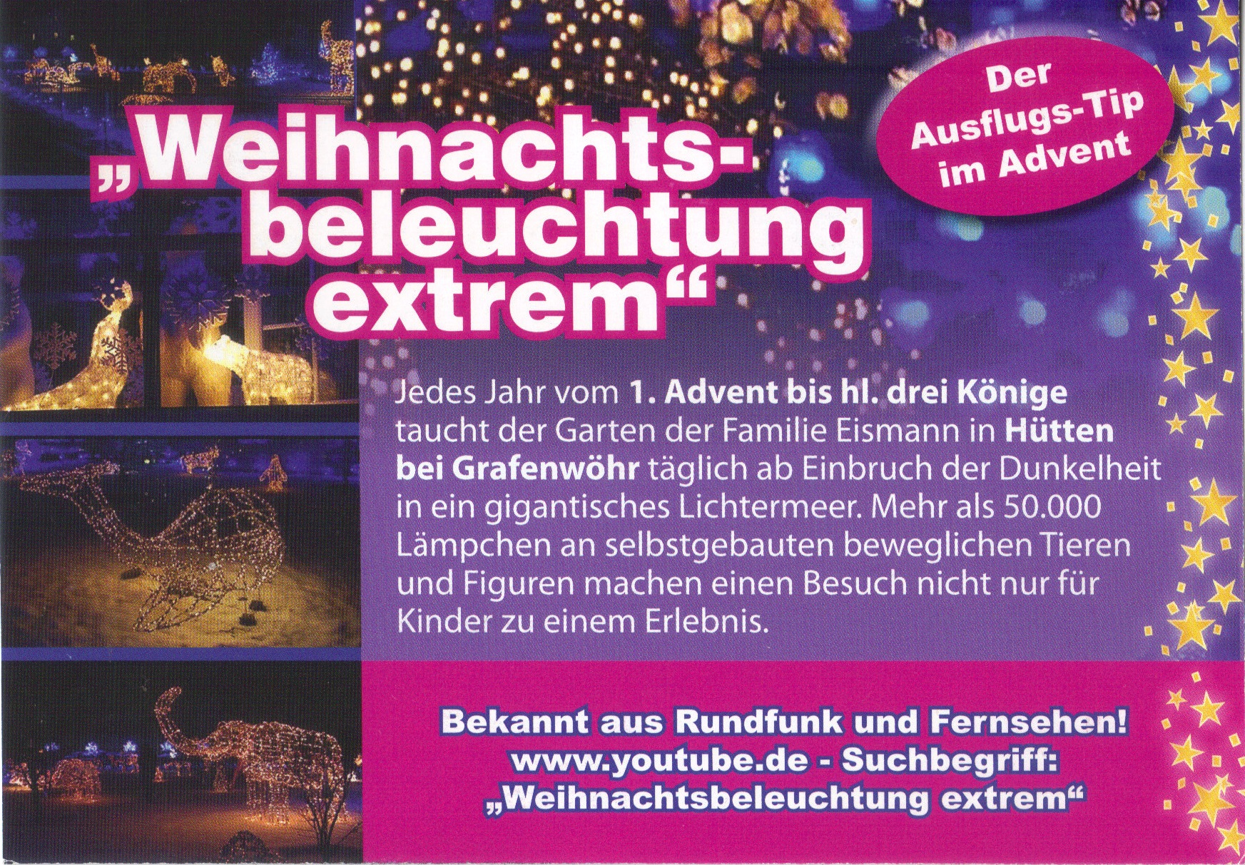 Das Programm des „Weihnachtsbeleuchtung extrem“. Foto: Firma Eismann
