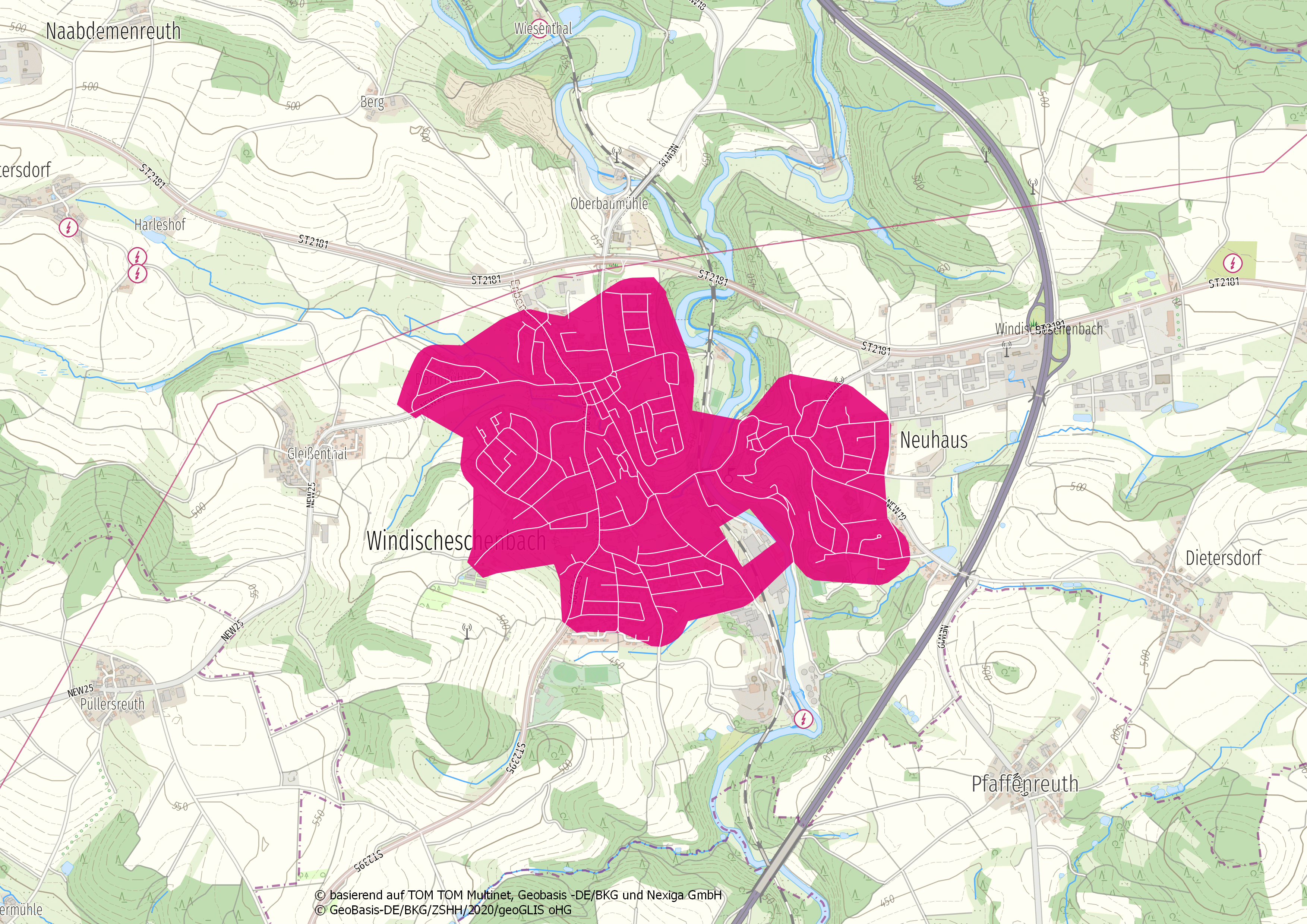 Windischeschenbach. Karte: Telekom